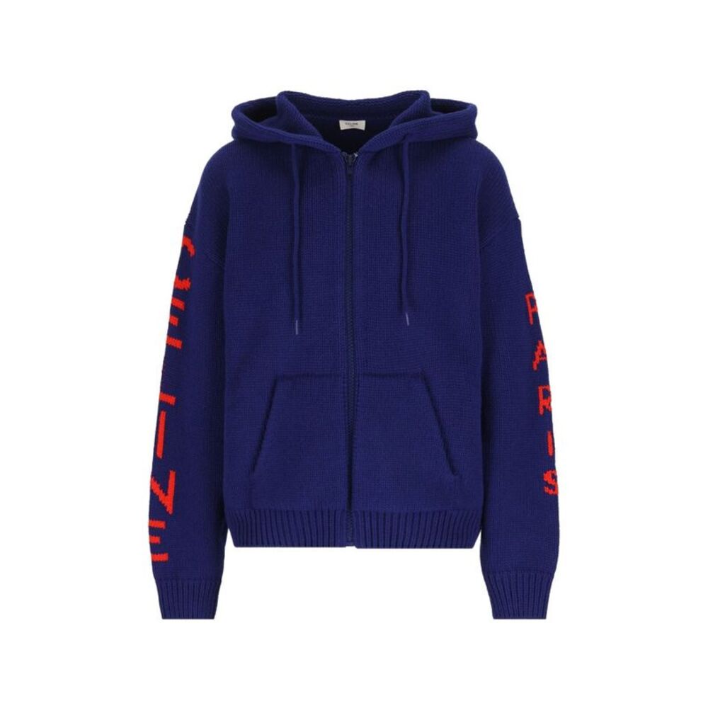 Celine Men Logo Wool Hoodie